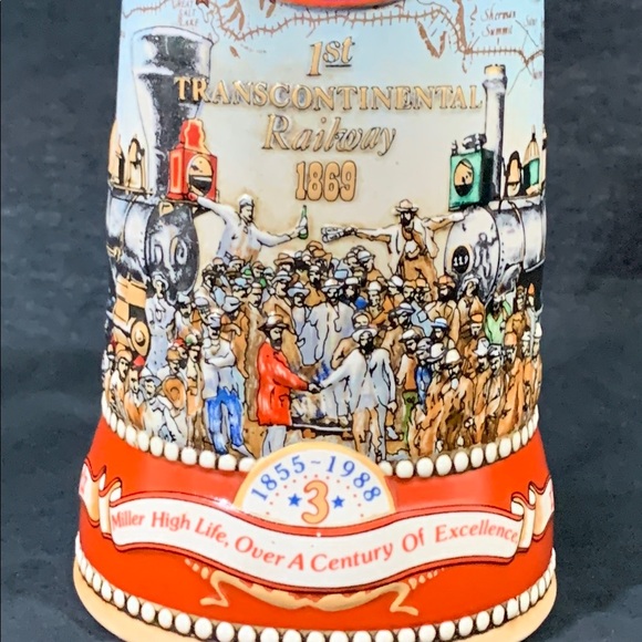 Miller High Life Great American Railroads 1869 Transcontinental Railway Stein - Picture 7 of 7